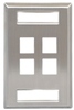 ICC IC107S04SS Single Gang 4 Port ID Stainless Steel Wall Plate 