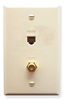ICC ICRDSVF0AL RJ-11 6P6C and F-Type Integrated Wall Plate Almond