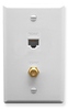 ICC ICRDS0F5WH Cat5e Data and F-Type Integrated Wall Plate White