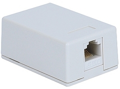 ICC Cabling Products: IC625SV1WH White 6P6C Voice Surface Mount Jack   