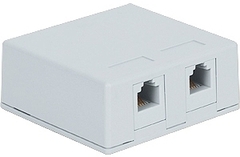 ICC: IC625SV2WH White 6P6C Dual Voice Jack Surface Mount Box   