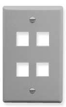 ICC Cabling Products: IC107F04GY 4 Port Keystone Wall Plate