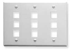 ICC Cabling Products: IC107FT9WH 9 Port Keystone Wall Plate