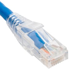 Buy the ICC ICPCSM03BL Cat5e Clear Boot Patch Cord 3ft Blue 25 Pack today!  Choose Cabling Plus for all your patch cord needs! 