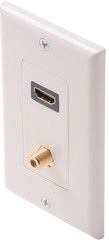 516-111WH: HDMI Wall Plate with F Connector