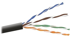 Cabling Plus: CMR Rated 350 MHz Black Cat5e Cable