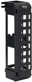 Black vertical 8-port blank patch panel with wall mount bracket and cable management slots