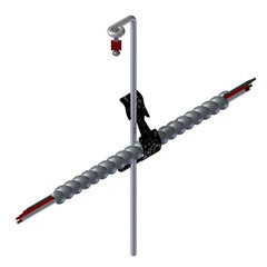 Tomarco Stiffy 24-inch straight rod with red cable management sleeve and mounting bracket assembly