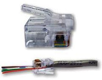 Platinum Tools EZ-RJ11/12 modular connectors 50 pack with connector housing and pre-assembled cable assembly