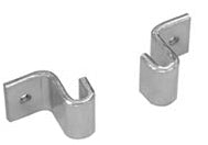Pair of vertical runway wall brackets for structured cabling installation, shown in gray finish with mounting holes Main image