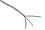 14 gauge 4 conductor stranded multi-conductor cable with exposed color-coded wires showing gray outer jacket and individual …