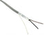 16 gauge 2 conductor stranded shielded cable with gray outer jacket and exposed copper and shield conductors