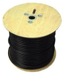16-4 stranded direct burial rated cable spool, 1000 feet, black jacket on wooden drum