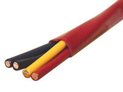 16-4 FPLR fire alarm wire with red jacket and black/yellow copper conductors on 1000ft spool