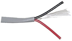18 gauge 2 conductor stranded multi-conductor cable with gray shielding and red conductor exposed
