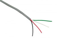 18 gauge 4 conductor stranded multi-conductor cable with gray outer jacket and colored inner wires
