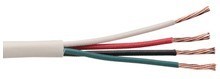 18 gauge 4 conductor stranded plenum multi-conductor cable with color-coded wires in protective jacket