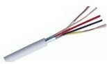 18 gauge 6 conductor shielded plenum cable with color-coded wires and protective shielding jacket
