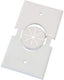 White single gang Splitport wall plate with circular grommet opening for cable pass-through and mounting holes