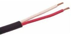 16/2 direct burial audio cable with black jacket and red/white conductors, 500ft spool