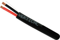 16/2 audio cable with black jacket and red/copper conductors, 500ft spool for professional audio installations