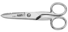 Klein Tools electrician's scissors and wire stripper with dual handles and sharp cutting blades for network cabling work
