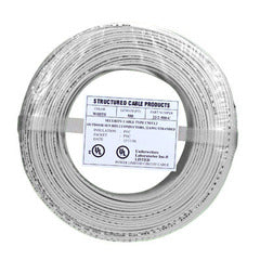 500ft coil of 22/2 solid white alarm wire with structured cable products label and UL certification marks Main image