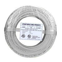 500ft coil of 22/2 solid white alarm wire with structured cable products label and UL certification marks