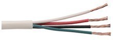 22 gauge 4 conductor stranded plenum multi-conductor cable 500ft spool with red, black, green and white copper wires Main image