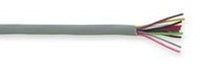 22 gauge 6 conductor stranded multi-conductor cable with gray jacket and color-coded wire leads