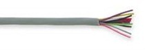 22 gauge 6 conductor stranded multi-conductor cable with gray jacket and color-coded wire leads
