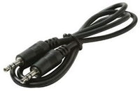 Steren 3.5mm stereo audio cable with male-to-male plugs, 12 feet long, coiled black cable