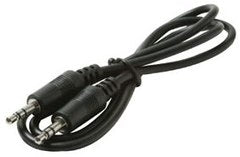 Steren 3.5mm stereo audio cable with male-to-male plugs, 12 feet long, coiled black cable
