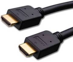 Two black HDMI 1.4 cables with gold-plated connectors for high-speed 1080p video and ethernet transmission Main image