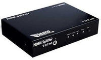 Vanco HDMI 1x2 splitter with IR control - black networking device with HDMI ports and control buttons