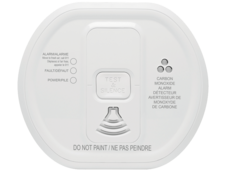 2GIG wireless carbon monoxide detector with white octagonal design and central sensor button