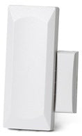 2GIG wireless door and window contact sensor in white, showing rectangular transmitter unit with mounting bracket