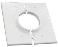 White dual gang splitport low voltage cable wall plate with split design for structured cabling installation