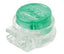 Green moisture resistant IDC splicing connector with clear plastic base and locking mechanism for network cabling