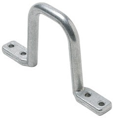 Galvanized steel D-ring cable management bracket with two mounting holes, 5 inches wide by 3.25 inches deep Main image