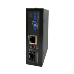 GEP-6301SFPIN industrial gigabit media converter with Gigabit TX and SFP fiber ports for network cabling