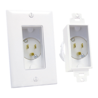 Midlite Single Port Recessed Decora Power Inlet - White