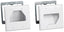 White dual cable management organizers with curved channels for routing flat panel TV cables and cords