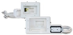 DATACOMM flat panel TV cable organizer kit with wall plate, power management box, and organized cabling hardware Main image