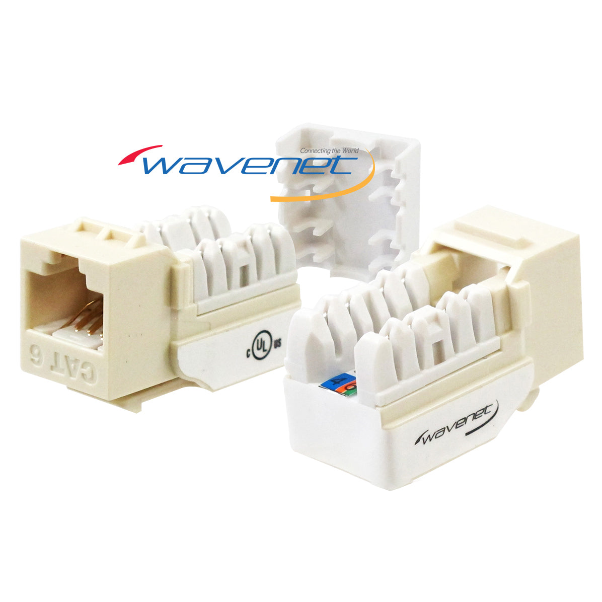 Wavenet Cat 6 Keystone Jack - Light Almond