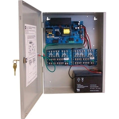 Altronix 8 Output 24VDC Access Control Power Supply with 10 Amp capacity, mounted in metal enclosure with circuit board and … Main image