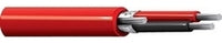 Red shielded 18 gauge 2 conductor plenum cable with gray connector, 500 feet spool for network cabling