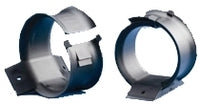 Two silver CADDY cable retainers with black mounting brackets for structured cabling organization and management