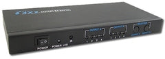 Comelit 4X2 1080p HDMI matrix switch with four input ports and two output ports, black rack-mount networking hardware Main image