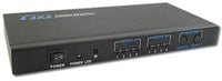 Comelit 4X2 1080p HDMI matrix switch with four input ports and two output ports, black rack-mount networking hardware